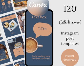 Cafe instagram template coffee instagram healthy eating social media food blogger canva template food influencer coffee posts coffee templat