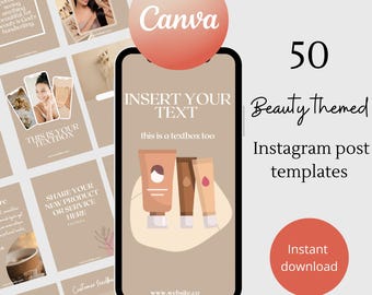 Beauty Instagram-sjabloon mode sociale media esthetiek sjabloon beautyblogger beauty branding instagram-feed modeblogger