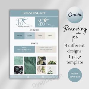 Plantilla de kit de marca Plantilla de tablero de marca Canva Kit de marca prediseñado Tablero de estado de ánimo empresarial editable Plantillas de kit de marca editables