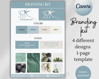 Brand Kit Template Canva Brand Board Template Pre-made Branding Kit Editable Business Mood Board Editable Branding Kit templates