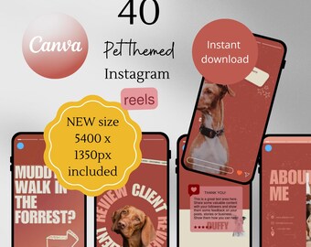 Pet instagram reels templates dog reels cover template social media groomer canva template minimalist instagram animal business template