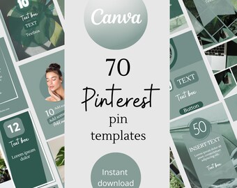 canva pin templates  pinterest aesthetics template Canva Pinterest Pins Templates Editable Pinterest blogger pins Pinterest pins green
