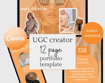 Minimalist UGC Portfolio Template Canva UGC Beauty Website Template UGC Media Kit Content Creator Kit Content Light Portfolio Social Media