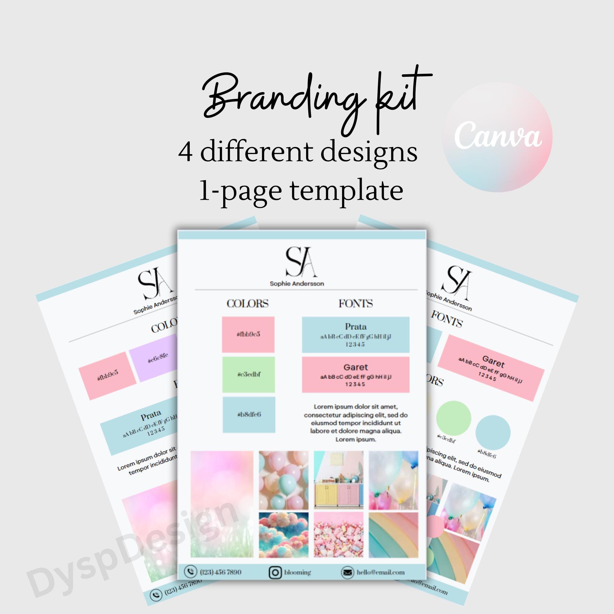 Brand Kit Template Canva Brand Board Template Pre-made Branding Kit ...
