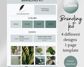 Brand Kit Template Canva Brand Board Template Pre-made Branding Kit Editable Business Mood Board Editable Branding Kit templates