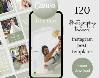 Photographer instagram template wedding photographer instagram post template social media ig photography canva template minimalist instagram