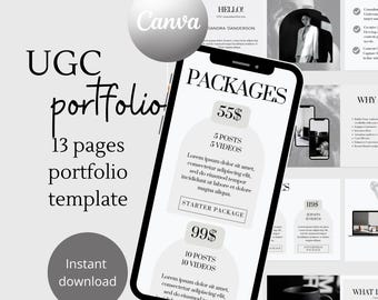 UGC Portfolio Template Canva UGC Beauty Website Template UGC Media Kit Content Creator Kit Content Light Portfolio Social Media