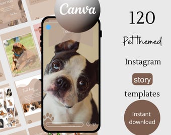 Pet Instagram Story Templates: Canva Business & Groomer Designs (Digital Download)