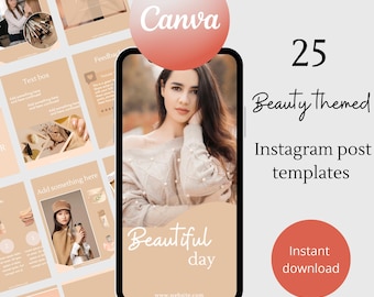 Beauty Instagram-sjabloon mode sociale media esthetiek sjabloon beautyblogger beauty branding instagram-feed modeblogger minimalistisch
