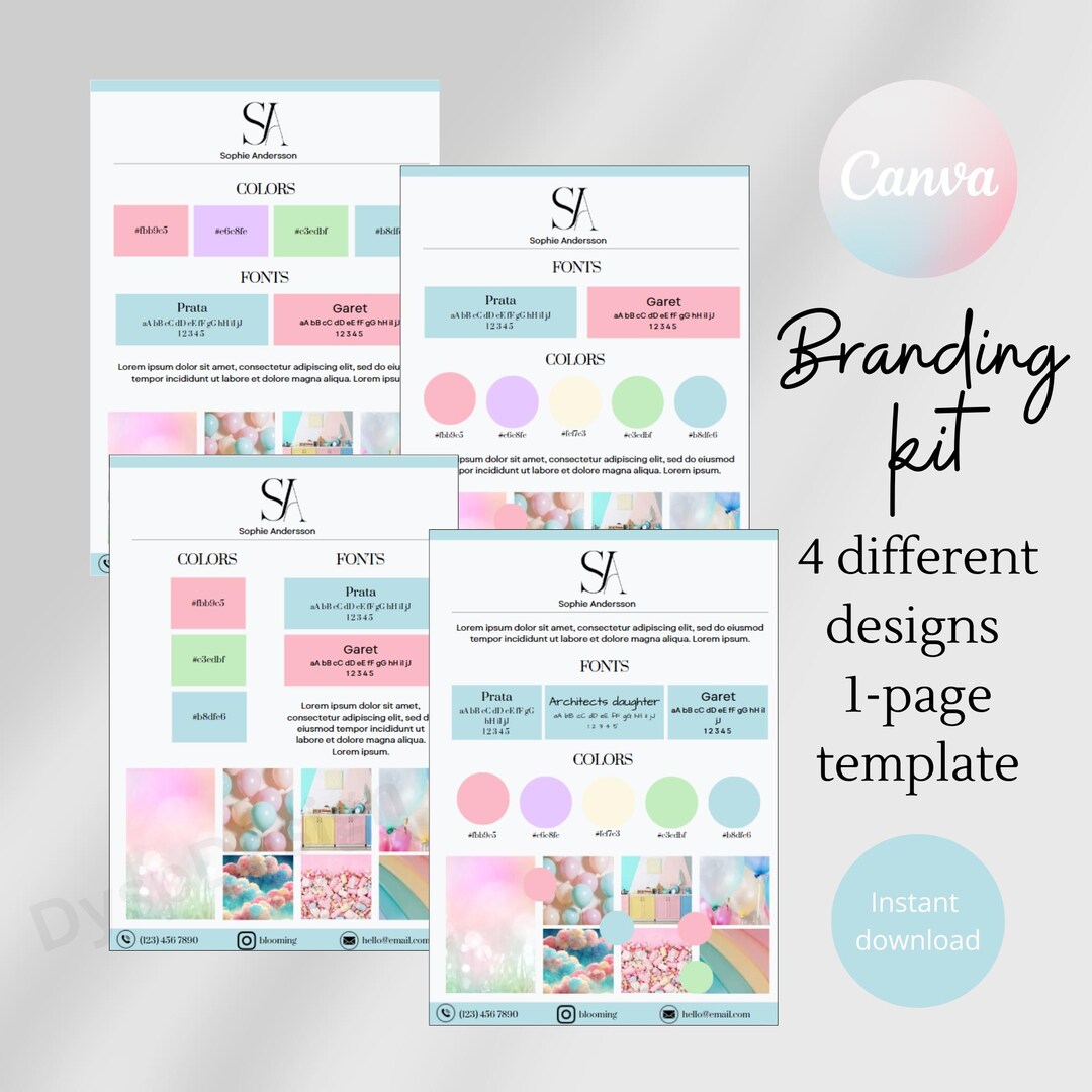 Brand Kit Template Canva Brand Board Template Pre-made Branding Kit ...