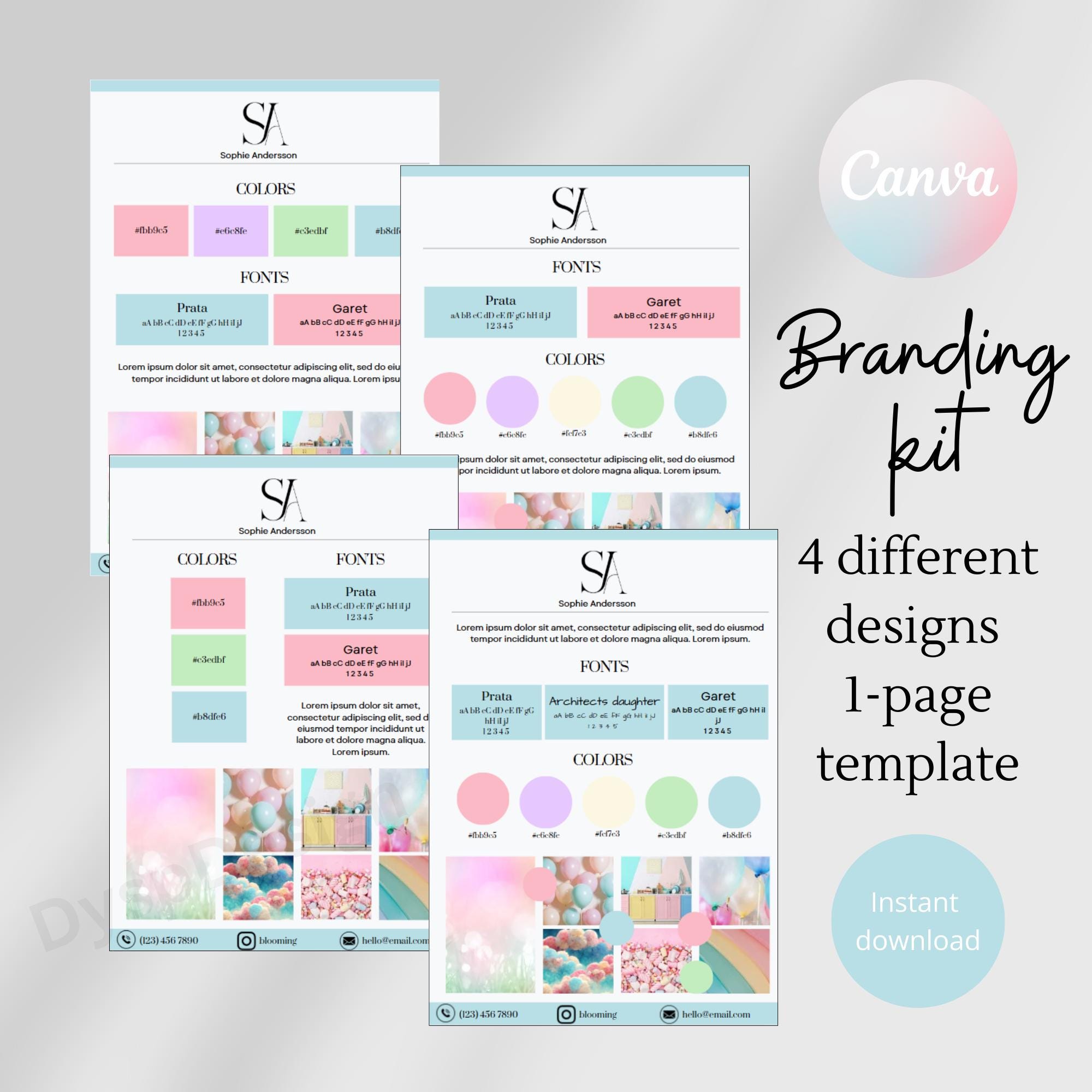 Brand Kit Template Canva Brand Board Template Pre-made Branding Kit ...