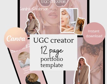Minimalist UGC Portfolio Template Canva UGC Beauty Website Template UGC Media Kit Content Creator Kit Content Light Portfolio Social Media