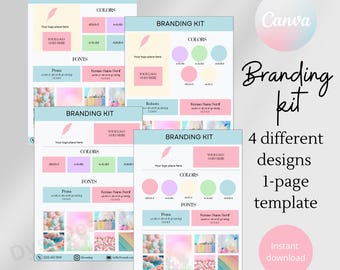 Brand Kit Template Canva Brand Board Template Pre-made Branding Kit Editable Business Mood Board Editable Branding Kit templates