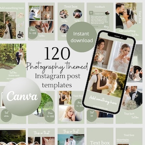 Photographer instagram template wedding photographer instagram post template social media ig photography instagram canva template minimalist