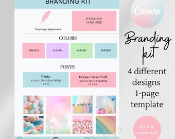 Brand Kit Template Canva Brand Board Template Pre-made Branding Kit Editable Business Mood Board Editable Branding Kit templates