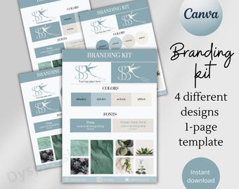 Brand Kit Template Canva Brand Board Template Pre-made Branding Kit Editable Business Mood Board Editable Branding Kit templates