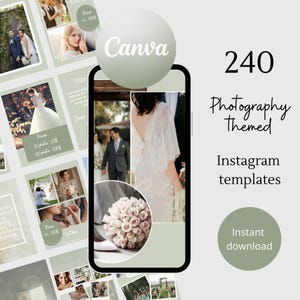 Photographer instagram template wedding photographer instagram post template social media ig photography canva template minimalist instagram