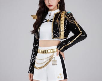 Golden Rumi Cosplay Costume for children and adults, K-pop Demon Hunters Outfit, Halloween Costume for Huntrix Fan, Halloween Gift.