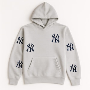 Embroidered Hoodie New York, Embroidered sleeve Hoodie, Casual wear box fit, Unisex Hoodie