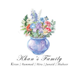 Personalized Birth Month Flower Gifts For Your Family, Birth Flower Family Bouquet Digital Art, Custom Birth Flower Print, Floral Design