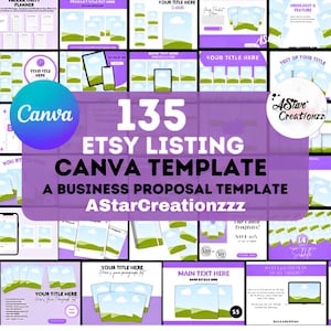 135 Etsy Listing Mockup Canva Editable Templates Bundle, Etsy Mockup Planners Journal, Drag and Drop Mockups, Digital Product Mockup