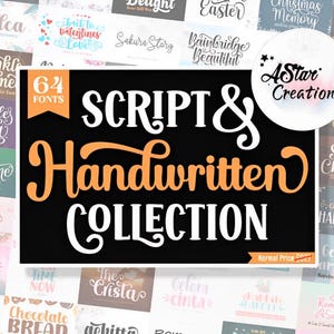 Script and Handwritten Font Bundle - Wedding Font Bundle, Handwritten Font, Script Font, Cricut Font, Cursive Font, Procreate Font