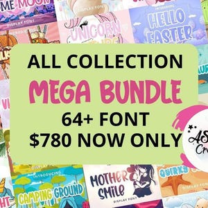 Mega Cute Font Collection Bundle - Logo Fonts, Wedding Fonts, Handwritten Fonts, Cricut Fonts, Procreate Fonts, Invitation Fonts, Fonts
