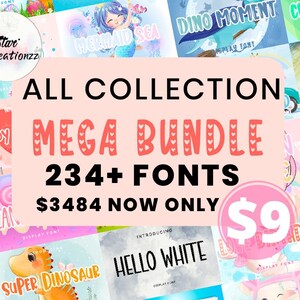 Mega Font Bundle - Fonts Bundle MEGA PACK - Instant Download, Perfect for Designers, Crafters & DIY Projects