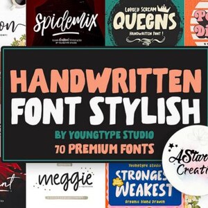Paquete de fuentes manuscritas / Fuentes Procreate / Fuentes Goodnotes / Fuentes Planner / Fuentes manuscritas / Canva / Fuentes Corjl / Fuentes Cricut /