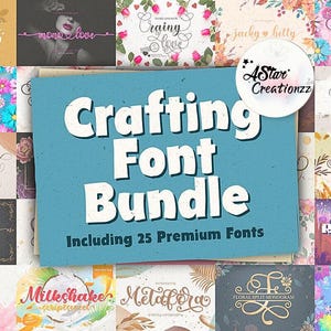 Font Bundle, Craft Font Bundle, Script Font, Handwritten Fonts, Canva Font, Cricut Font Bundle, Procreate Fonts, Fonts for Cricut