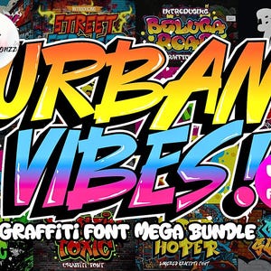 Font Graffiti, Pacchetto Font Graffiti, Pacchetto Font, Disegni Graffiti, Alfabeto Graffiti, Font Urbano, Lettera Graffiti, File di Taglio Graffiti