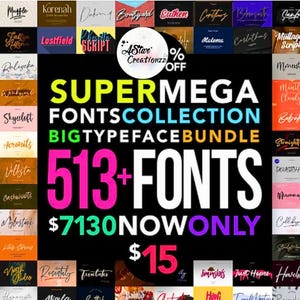 Font Bundle | Logo Fonts, Wedding Fonts, Handwritten Fonts, Cricut Fonts, Procreate Fonts, Invitation Fonts, Digital & Premium Fonts