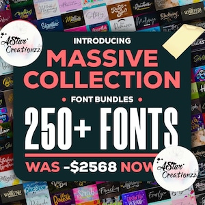 250+ Fonts MEGA Pack: Designer Font Bundle (Instant Download)