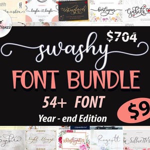 Swash Font - Wedding Font, Script Font, Swirly Font, Valentine Font, Cricut, Canva Font, Procreate Font, Crafting, Calligraphy Font