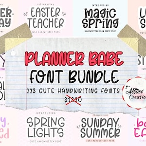 Paquete de fuentes para planificadores - Fuentes manuscritas para Goodnotes - Fuentes para Procreate - Paquete de fuentes para iPad Cricut - Paquete de fuentes manuscritas - Fuentes para profesores