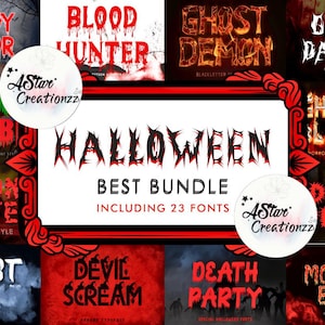 ハロウィンフォントバンドル、Procreateフォント、Canvaフォント、Cricutフォント、グルーヴィーフォント、ハロウィンデコレーション、不気味なフォント、不気味なフォント、滴るフォント
