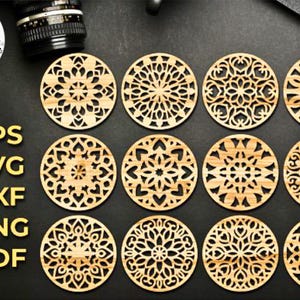 Coasters Laser cut SVG files Bundle - Laser Cut Mega Bundle| CNC Files | 3D Layered, Engraving Laser Cut SVG | Multi Layer Laser Cut Bundle