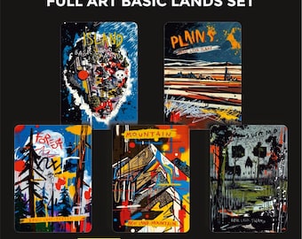 MTG Basic Lands Full Art Set – Graffiti Style (digital Files for