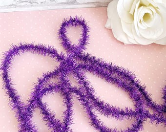Nastro di ghirlanda di orpelli in ciniglia scintillante stile vintage da 1/2" GRAPE SODA, 4,5 m, per decorazioni in miniatura, Halloween, Mardi Gras, viola, 5 metri