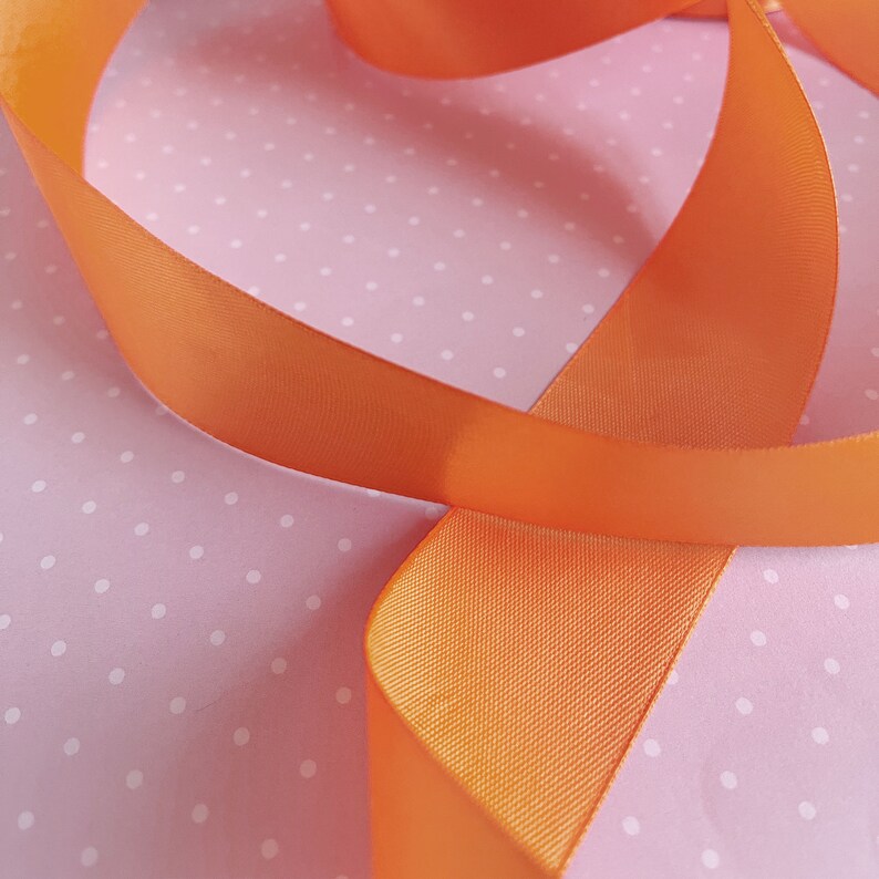 Nastro Rosa Splendido nastro di raso a faccia singola ORANGE SODA largo 1 1/2 ...