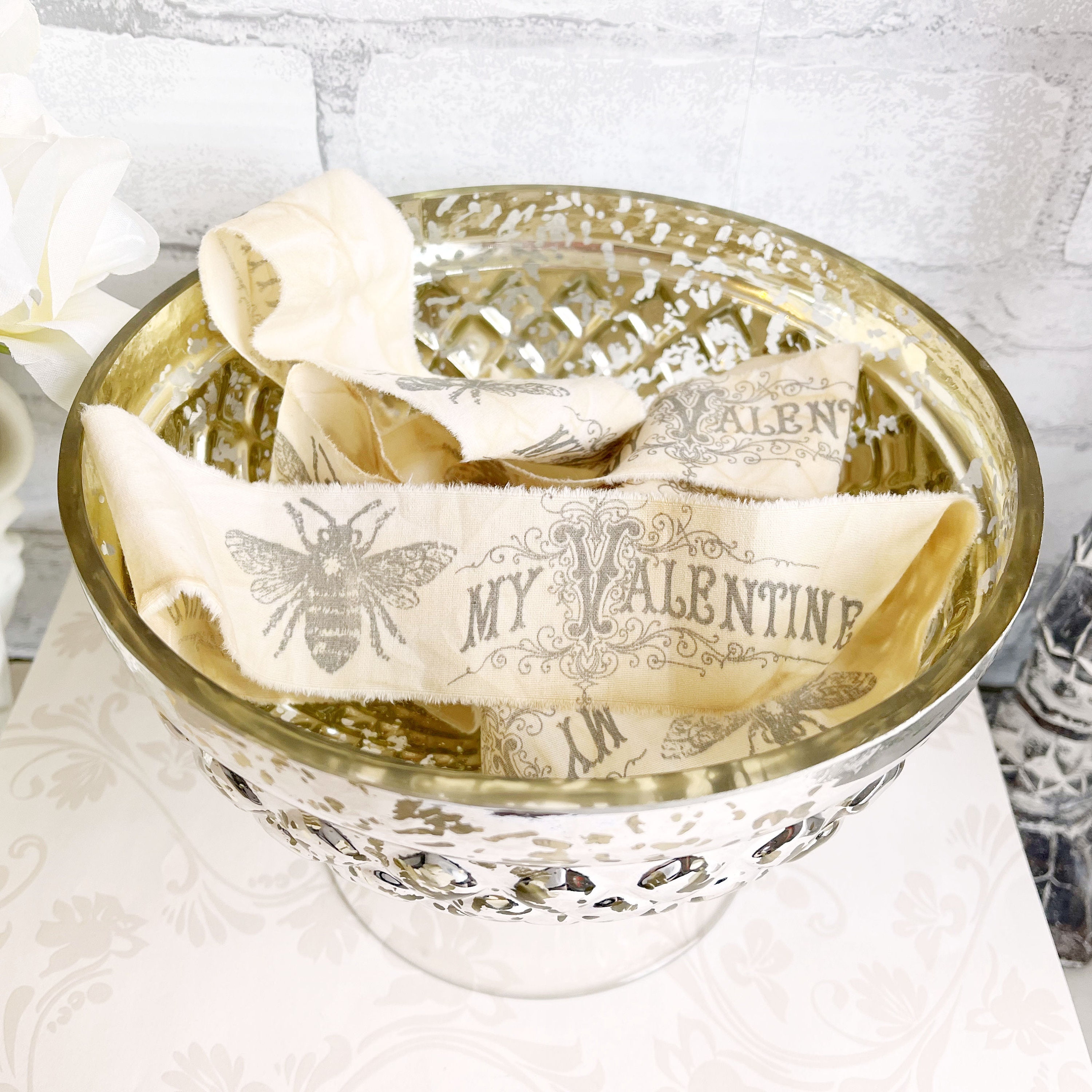 Charming French-Inspired Ribbon with Bee Motif