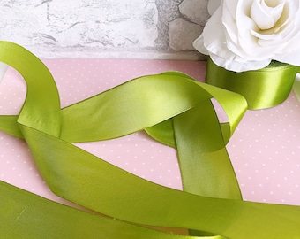 Gorgeous 1 1/2" Wide FRESH AVOCADO Green Single Face Satin Ribbon 5 Yard Increments Buy More Save More Silky Moss Mossy