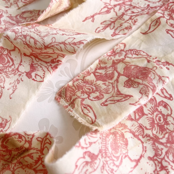 Red Toile Fabric - Etsy