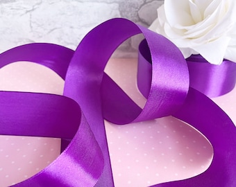 Gorgeous 1 1/2" Wide SUGAR PLUM Purple Single Face Satin Ribbon 5 Yard Increments Buy More Save More Silky Christmas