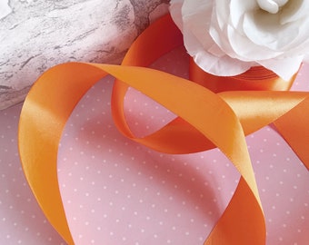 Gorgeous 1 1/2" Wide ORANGE SODA Single Face Satin Ribbon 5 Yard Increments Buy More Save More Silky Christmas