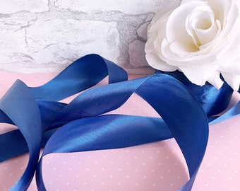 Gorgeous 1 1/2" Wide FRESH BLUEBERRIES Navy Blue Single Face Satin Ribbon 5 Yard Increments Buy More Save More Silky Christmas