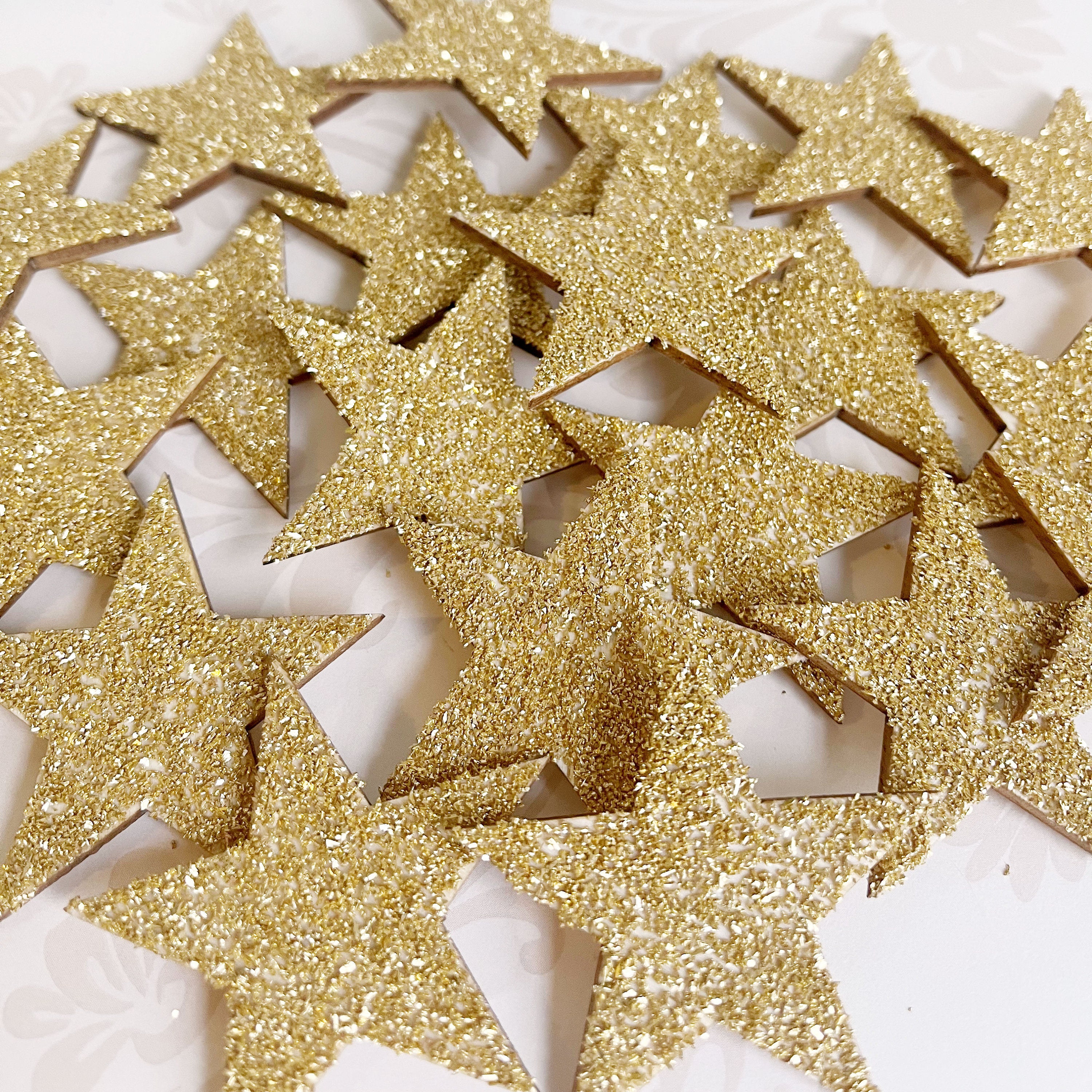 Pink-and-Green Glitter Stars, Set of 2 – Madcap Cottage