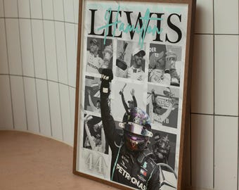 Póster de Lewis Hamilton en la F1: Impresión de la pole position, regalo para aficionados a las carreras
