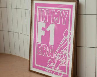 Impresión rosa de Fórmula 1 «En mi época de la F1»: Arte mural de automovilismo