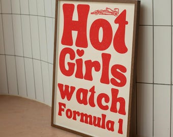 Impresión de Fórmula 1: Chicas atractivas ven la F1, arte de automovilismo rosa